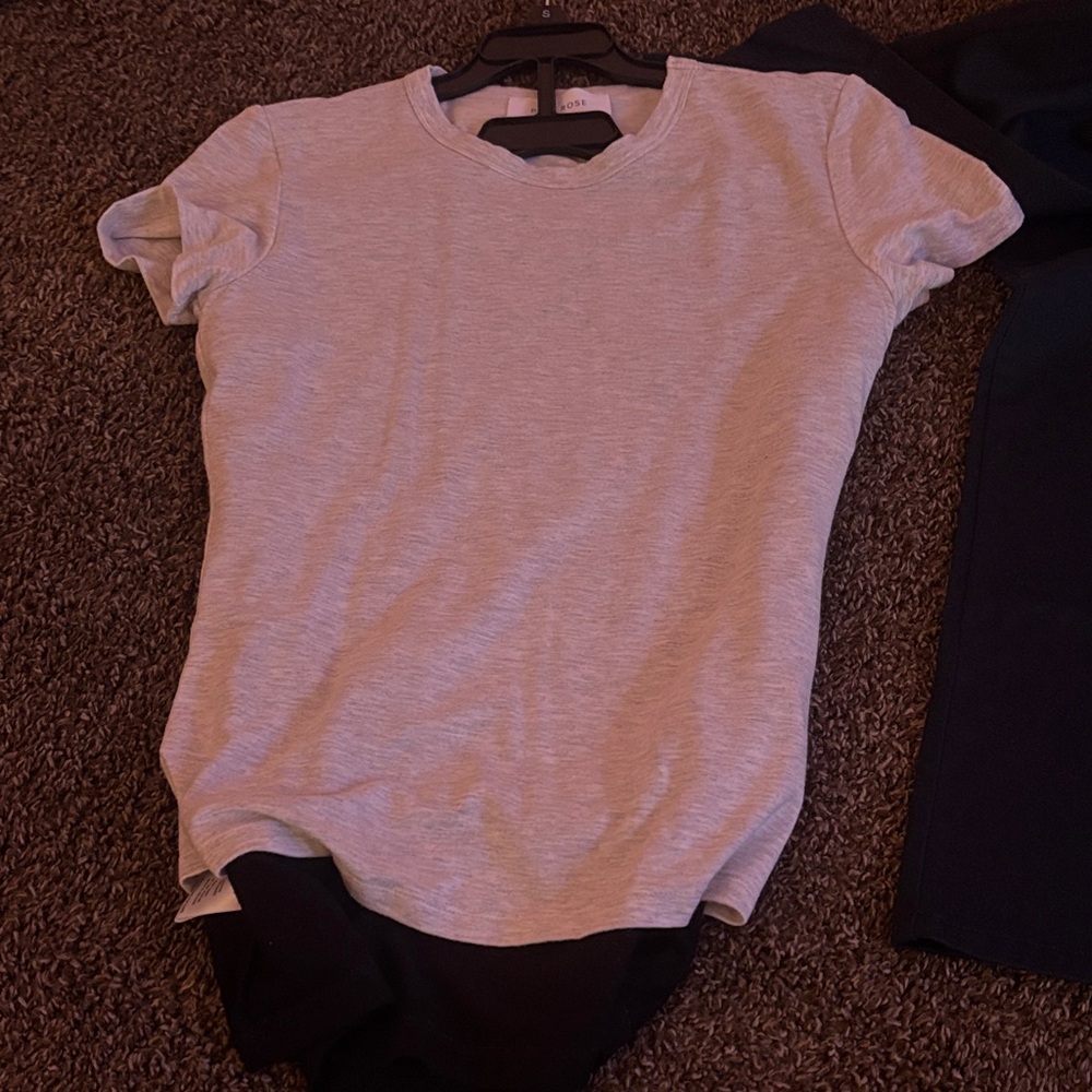 Pink Rose Gray Short Sleeve Tee